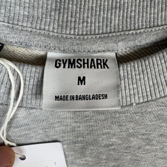 Gym Shark Sweater Mens Size Medium Gray Heathered Rest Day Essential Crew NWT - Picture 9 of 15